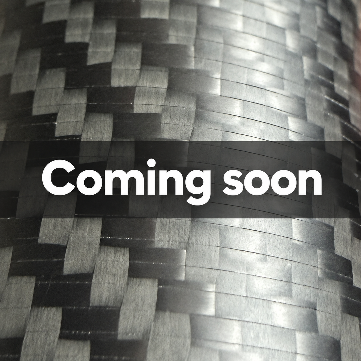 Carbon fiber texture with Coming soon text; temporary product placeholder.