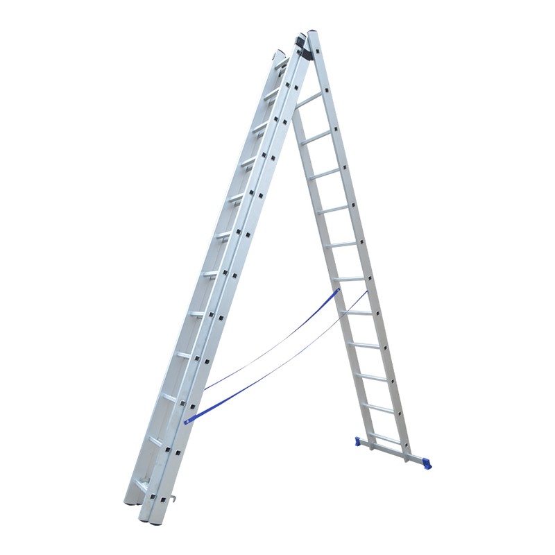 Three Section Smooth Frame Aluminium Ladder detail image 2