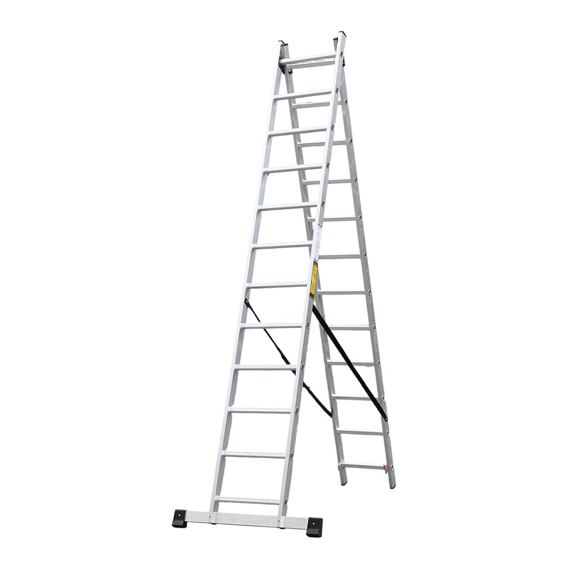 Two Section Channeled Frame Aluminium Ladder